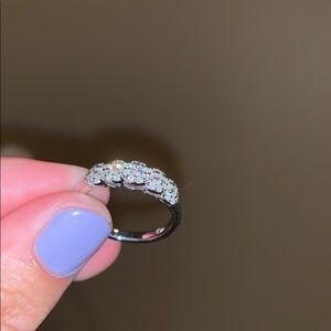genuine diamond sterling silver ring